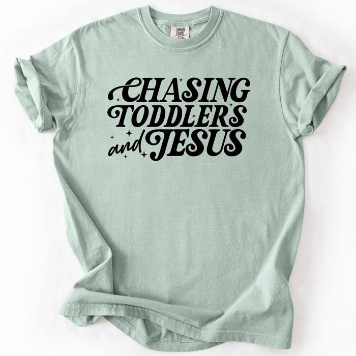 Chasing Toddlers and Jesus Faith-Filled Mom On the Go Everyday Grace Comfort Colors Tee