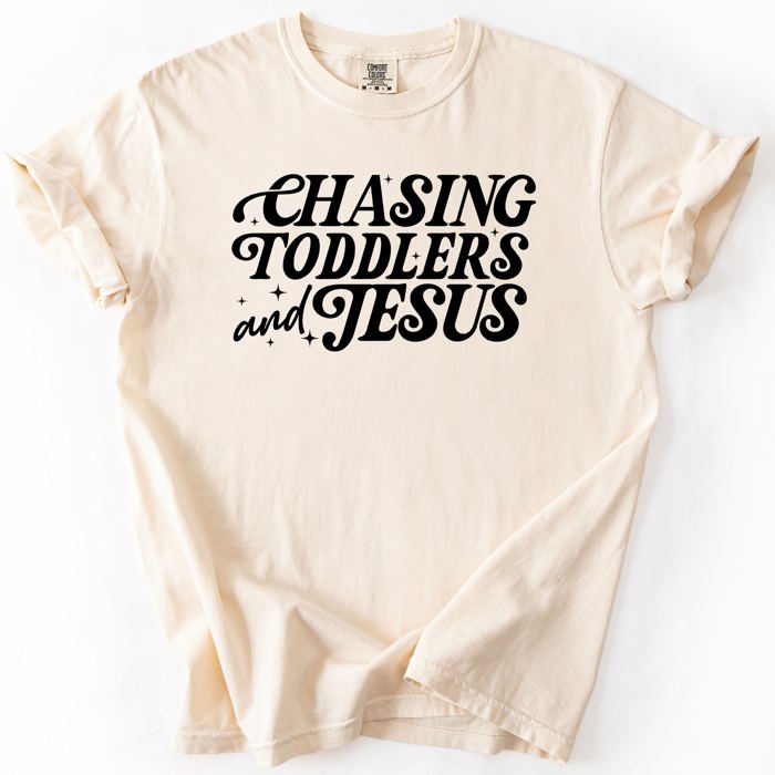 Chasing Toddlers and Jesus Faith-Filled Mom On the Go Everyday Grace Comfort Colors Tee
