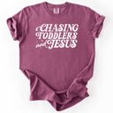 XXXL Berry Red Chasing Toddlers and Jesus Faith-Filled Mom On the Go Everyday Grace Comfort Colors Tee