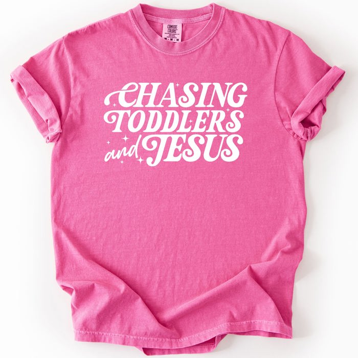 Chasing Toddlers and Jesus Faith-Filled Mom On the Go Everyday Grace Comfort Colors Tee
