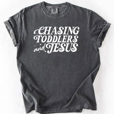 Chasing Toddlers and Jesus Faith-Filled Mom On the Go Everyday Grace Comfort Colors Tee