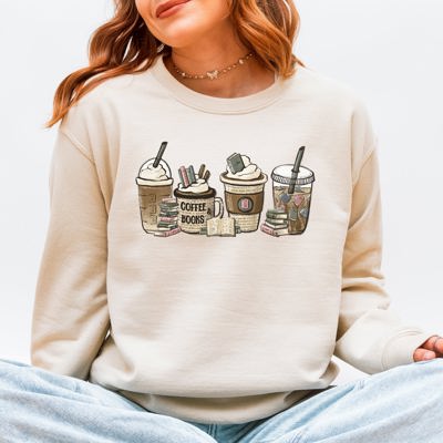 Coffee and Books Reading BookTok Library Cozy Mug and Novel Lovers Sweatshirt