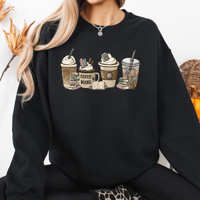 Coffee and Books Reading BookTok Library Cozy Mug and Novel Lovers Sweatshirt