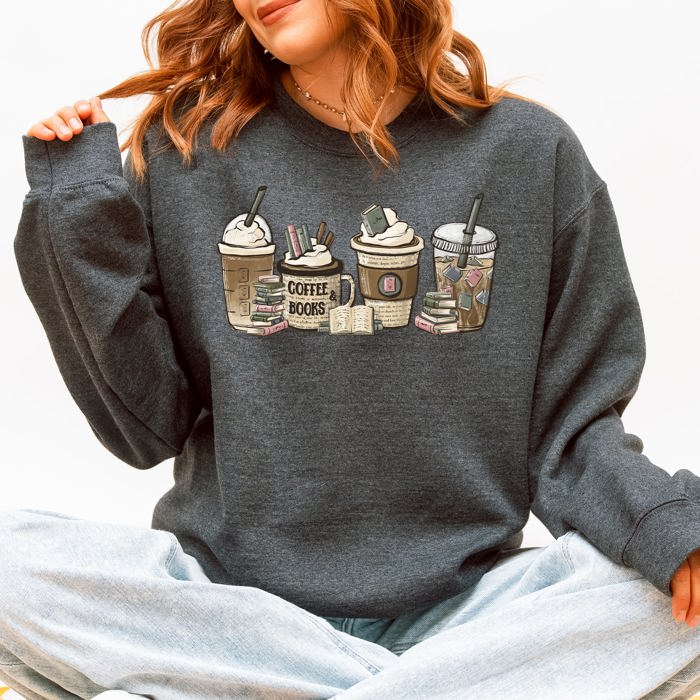 Coffee and Books Reading BookTok Library Cozy Mug and Novel Lovers Sweatshirt