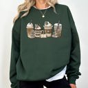 Large Forest Dark Green Coffee and Books Reading BookTok Library Cozy Mug and Novel Lovers Sweatshirt