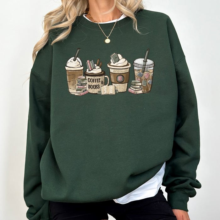 Coffee and Books Reading BookTok Library Cozy Mug and Novel Lovers Sweatshirt
