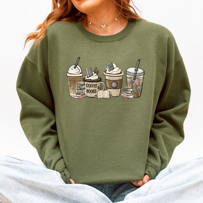 Coffee and Books Reading BookTok Library Cozy Mug and Novel Lovers Sweatshirt