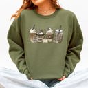 XL Military Green Coffee and Books Reading BookTok Library Cozy Mug and Novel Lovers Sweatshirt