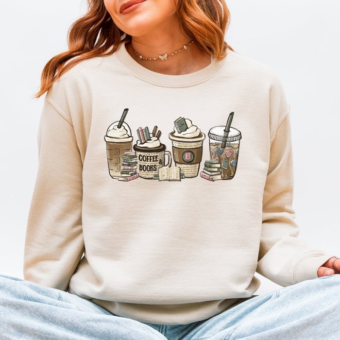 Coffee and Books Reading BookTok Library Cozy Mug and Novel Lovers Sweatshirt