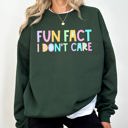 XL Forest Dark Green Fun Fact I Don't Care Pastel Edition For Book Lovers And Romance Readers Sweatshirt