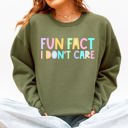 XXL Military Green Fun Fact I Don't Care Pastel Edition For Book Lovers And Romance Readers Sweatshirt