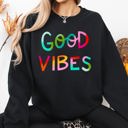  Good Vibes, Positivity, Mental Health For Busy Moms Embracing Faith, Family, And Personal Growth Sweatshirt