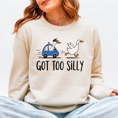 Got Too Silly, Funny Goose Watercolor Charm For Moms Family Love Everyday Wellness Sweatshirt