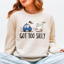 Medium Sand Got Too Silly, Funny Goose Watercolor Charm For Moms Family Love Everyday Wellness Sweatshirt