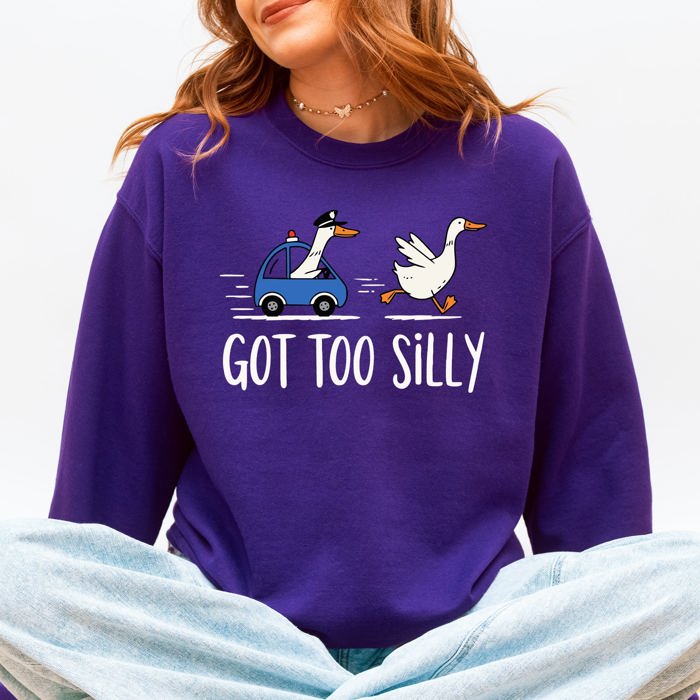 Got Too Silly, Funny Goose Watercolor Charm For Moms Family Love Everyday Wellness Sweatshirt
