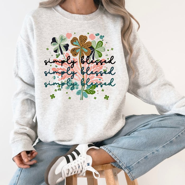 Not Lucky, Simply Blessed Christian Faith Based Gospel For Believers Graphic Sweatshirt