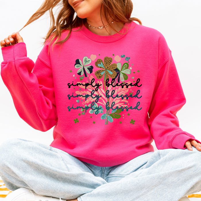 Not Lucky, Simply Blessed Christian Faith Based Gospel For Believers Graphic Sweatshirt