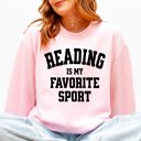  Reading Is My Favorite Sport Watercolor Leopard Heart Library Cozy Fleece Sweatshirt