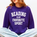  Reading Is My Favorite Sport Watercolor Leopard Heart Library Cozy Fleece Sweatshirt