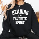 XXL Black Reading Is My Favorite Sport Watercolor Leopard Heart Library Cozy Fleece Sweatshirt
