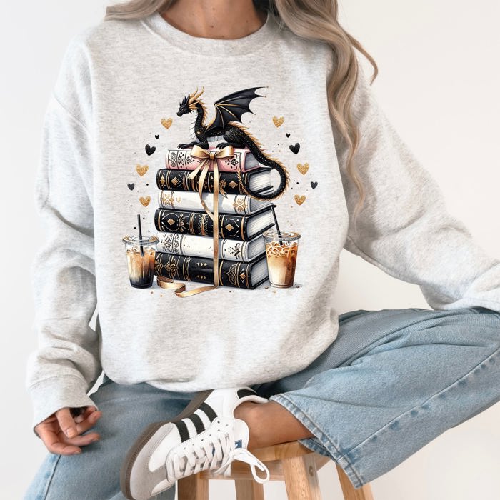 Reading Is My Favorite Sport Romantasy Dragons BookTok Library Lover Cozy Sweatshirt