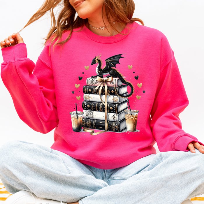 Reading Is My Favorite Sport Romantasy Dragons BookTok Library Lover Cozy Sweatshirt