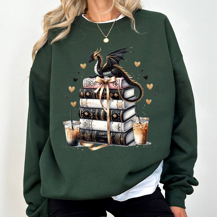 Reading Is My Favorite Sport Romantasy Dragons BookTok Library Lover Cozy Sweatshirt