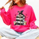 XXL Heliconia Bright Pink Reading Is My Favorite Sport Romantasy Dragons BookTok Library Lover Cozy Sweatshirt