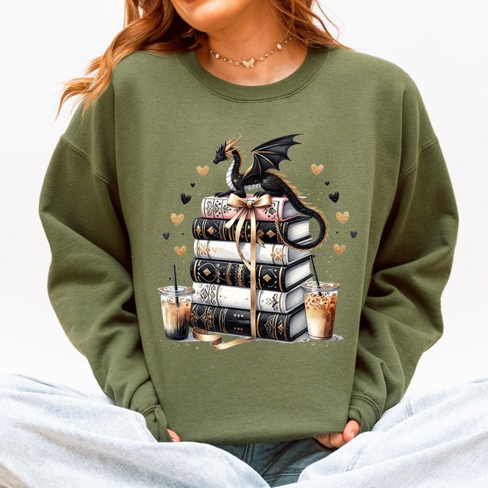 Reading Is My Favorite Sport Romantasy Dragons BookTok Library Lover Cozy Sweatshirt