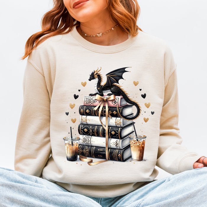 Reading Is My Favorite Sport Romantasy Dragons BookTok Library Lover Cozy Sweatshirt