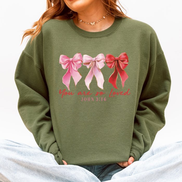 You Are Loved John 3-16 Bible Verse Faith Hope Grace Message For Christians Sweatshirt