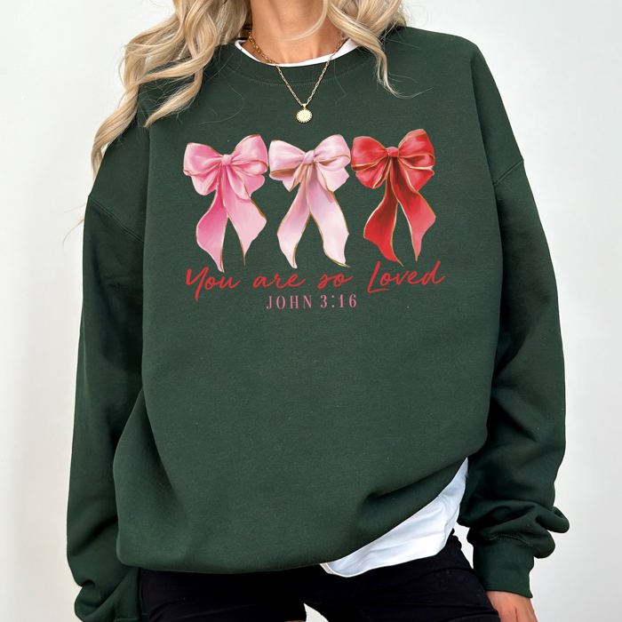 You Are Loved John 3-16 Bible Verse Faith Hope Grace Message For Christians Sweatshirt