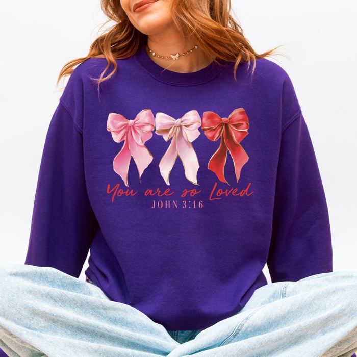 You Are Loved John 3-16 Bible Verse Faith Hope Grace Message For Christians Sweatshirt