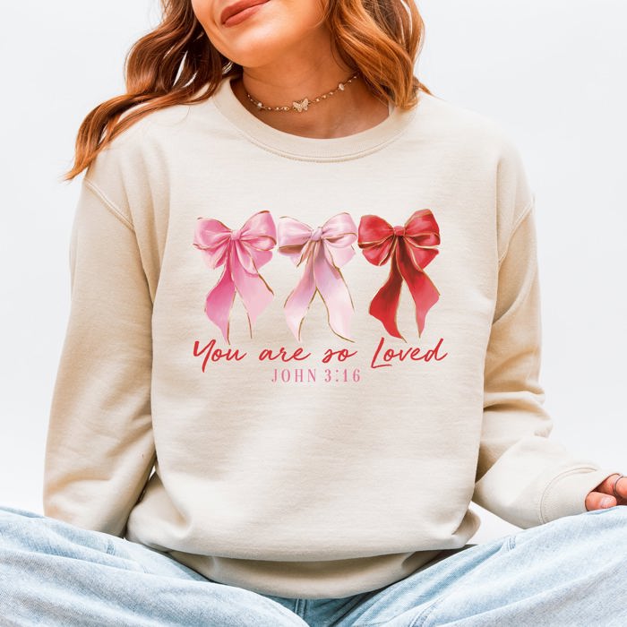 You Are Loved John 3-16 Bible Verse Faith Hope Grace Message For Christians Sweatshirt