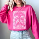 XL Heliconia Bright Pink Intoxicologist Tarot Drinking Party Bar Club Nightlife Vibes All Occasion Sweatshirt