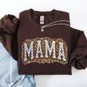  Mama Leopard Print Checkered Cut Out Vintage-Inspired Cozy Fleece Reversible-Style Sweatshirt