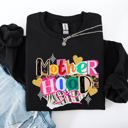  Motherhood Leopard Print Ribbon Retro Vintage Cozy Everyday Wear Relaxed Fit Sweatshirt