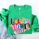 XXL Irish Bright Green Motherhood Leopard Print Ribbon Retro Vintage Cozy Everyday Wear Relaxed Fit Sweatshirt