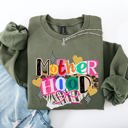 XXXL Military Green Motherhood Leopard Print Ribbon Retro Vintage Cozy Everyday Wear Relaxed Fit Sweatshirt