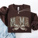  Retro Mama Bow Checkered Star Mother's Day Two-Faced Cozy Bold Graphic Sweatshirt