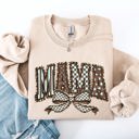  Retro Mama Bow Checkered Star Mother's Day Two-Faced Cozy Bold Graphic Sweatshirt