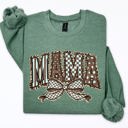  Retro Mama Bow Checkered Star Mother's Day Two-Faced Cozy Bold Graphic Sweatshirt