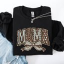  Retro Mama Bow Checkered Star Mother's Day Two-Faced Cozy Bold Graphic Sweatshirt