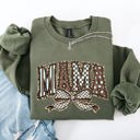  Retro Mama Bow Checkered Star Mother's Day Two-Faced Cozy Bold Graphic Sweatshirt