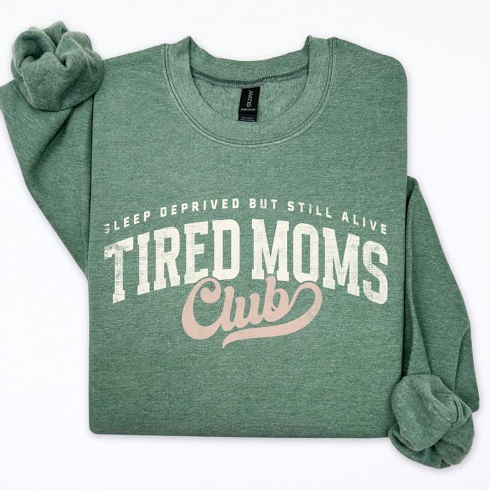 Tired Mom's Club Motherhood Mother's Day Limited Edition Cozy Retro Mama Sweatshirt