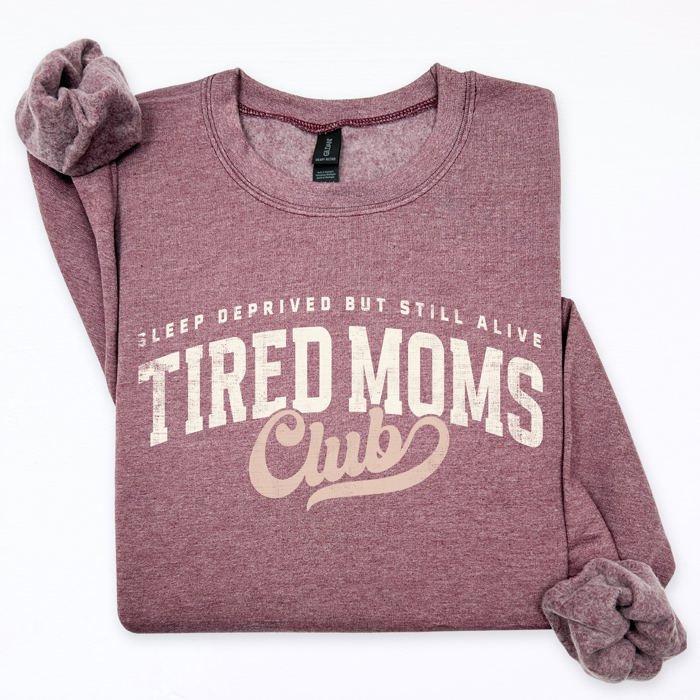 Tired Mom's Club Motherhood Mother's Day Limited Edition Cozy Retro Mama Sweatshirt