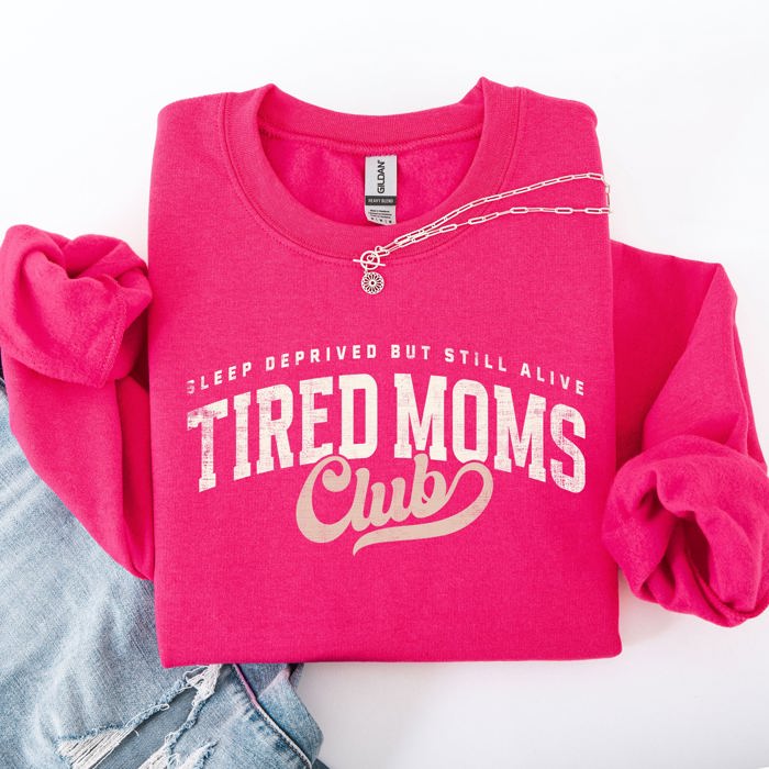 Tired Mom's Club Motherhood Mother's Day Limited Edition Cozy Retro Mama Sweatshirt