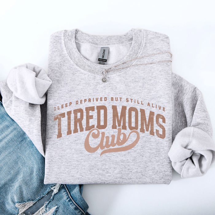 Tired Mom's Club Motherhood Mother's Day Limited Edition Cozy Retro Mama Sweatshirt