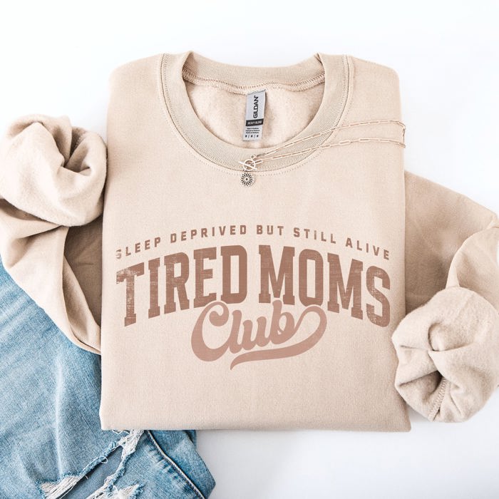 Tired Mom's Club Motherhood Mother's Day Limited Edition Cozy Retro Mama Sweatshirt
