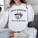 XXL Ash Light Gray God Is Testing Me And I Have Not Studied Opossum Possum Meme Classic Edition Sweatshirt